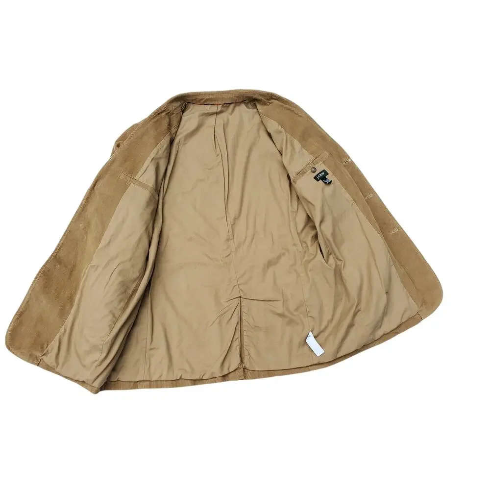 Vintage J Crew Brown Corduroy Blazer Ivy Prep Professor 3 Btn Sport Jacket Sz L
